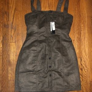 VEGAN SUEDE Banana factory mini dress Olive READ sz 8 petite (fits like a 4/6)